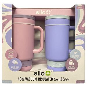 Thistle/Cornflower - Ello Port 40-oz. Stainless Steel Leak-Proof Easy Clean Tumb